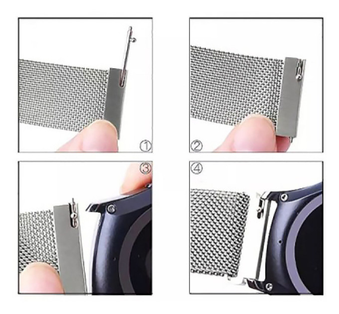 BeCover Ремінець до смарт-годинника BeCover Milanese Style для Samsung Galaxy (20mm)/Watch 5/ Watch 4.../Gear S2 Classic/Gear Sport Silver (707675)
