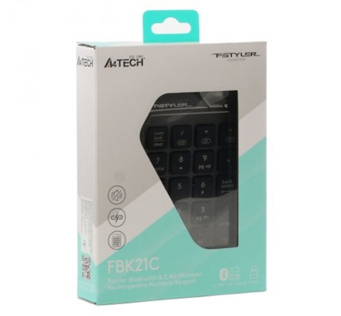 A4Tech Клавіатура A4Tech FBK21C Wireless/Bluetooth Smoky Grey (4711421995108)