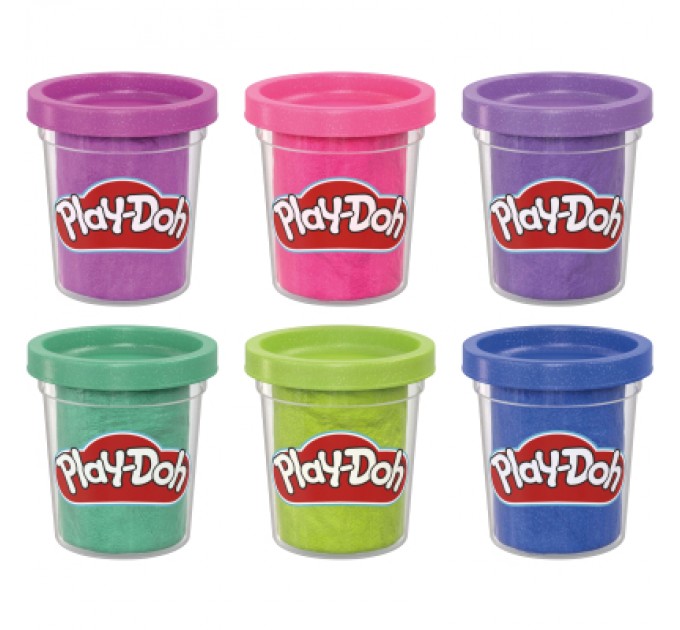 Hasbro Набір для творчості Hasbro Play-Doh Sparkle collection 6 баночок (F9932)