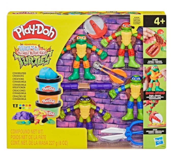 Hasbro Набір для творчості Hasbro Play-Doh Черепашки-ніндзя Ковабунга (G0556)