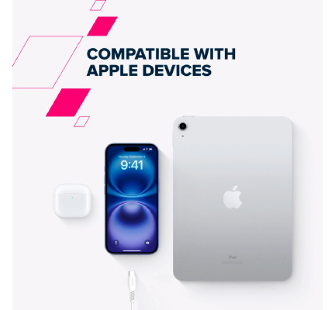 Canyon Дата кабель USB-C to USB-C 2.0m CC60SC 60W White Canyon (CNS-CC60SC20W)