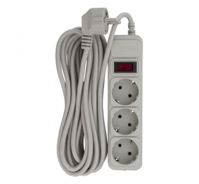 Patron Мережевий фільтр живлення Patron EXT-PN-SP-1035-GR, 5m Gray (EXT-PN-SP-1035-GR)