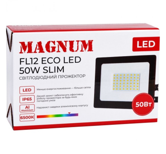 MAGNUM Прожектор MAGNUM FL12 ECO LED 50Вт slim 6500К IP65 (90018085)