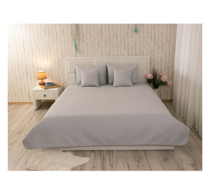 Руно Покривало Руно двостороннє декоративне Velour Grey ромб 150х220 см (360.55_Grey ромб)