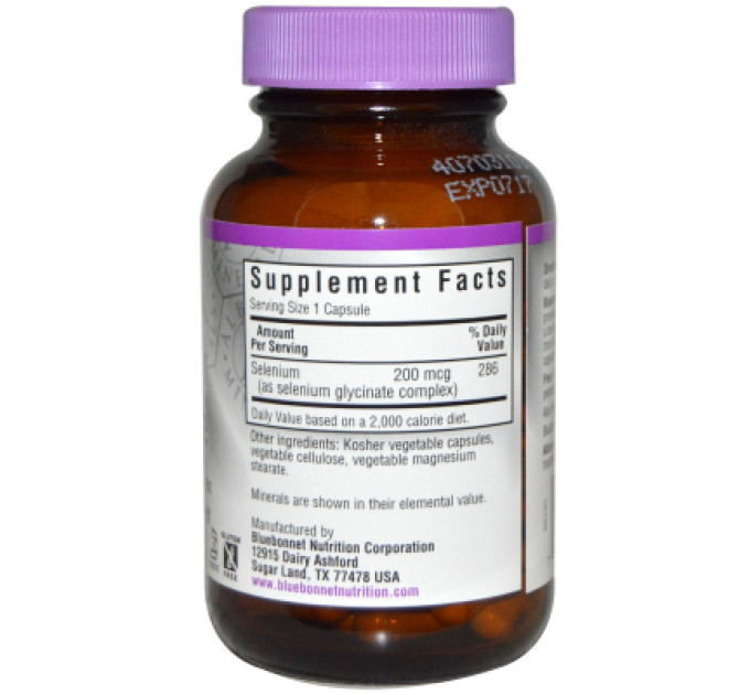 Bluebonnet Nutrition Мінерали Bluebonnet Nutrition Селен гліцинат, Albion, 90 гелевих капсул (BLB0678)