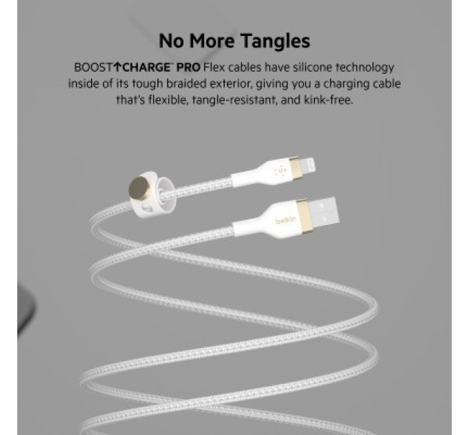 Belkin Дата кабель USB 2.0 AM to Lightning 1.0m white Belkin (CAA010BT1MWH)