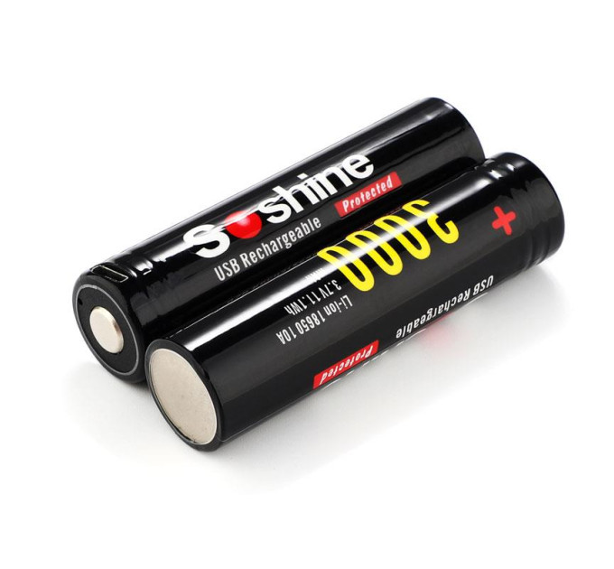 Soshine Аккумулятор Soshine 18650 Li-Ion microUSB 3000mAh 1шт