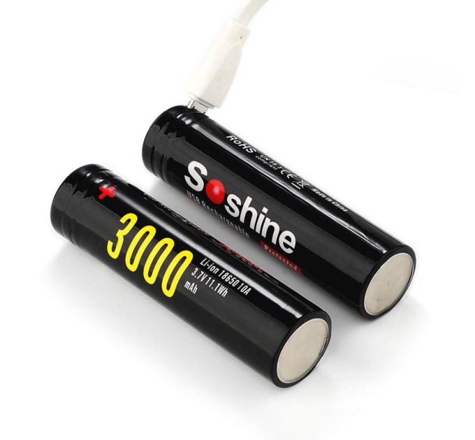 Soshine Аккумулятор Soshine 18650 Li-Ion microUSB 3000mAh 1шт