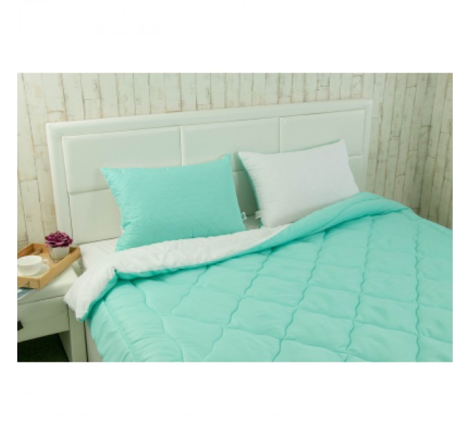 Руно Ковдра Руно набір ковдра 140х205 + 1 подушка 50х70 силіконова Бірюзовий (К_924.52СЛ200_Бірюзовий)