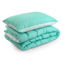 Ковдра Руно набір ковдра 140х205 + 1 подушка 50х70 силіконова Бірюзовий (К_924.52СЛ200_Бірюзовий)