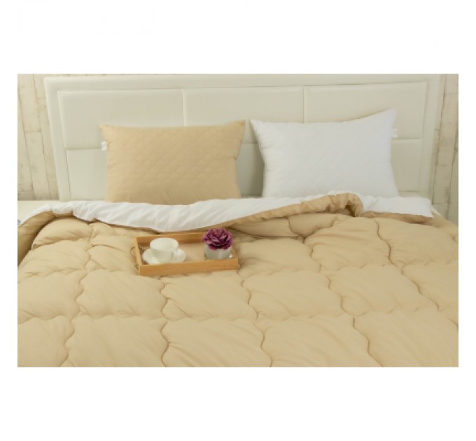 Руно Ковдра Руно набір ковдра 200х220 + 2 подушки 50х70 силіконові Бежевий (К_925.52СЛ300_Бежевий)