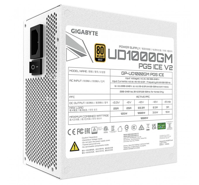 GIGABYTE Блок живлення ATX3.1 1000W GP-UD1000GM PG5 ICE GIGABYTE