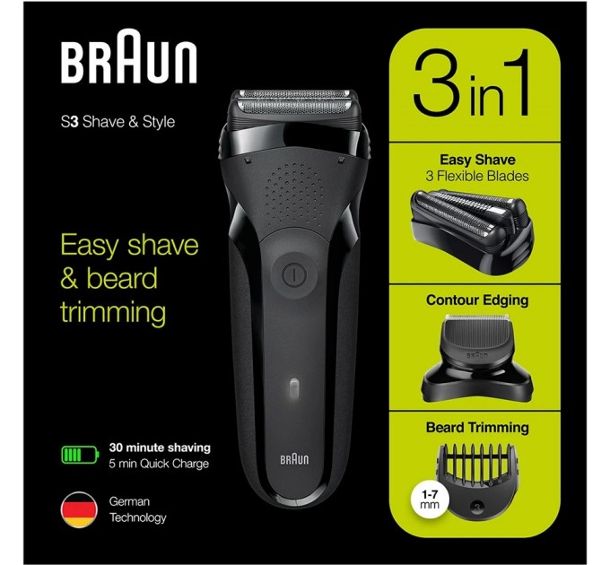 Braun Електробритва Braun Series 3 300BT Black/Black