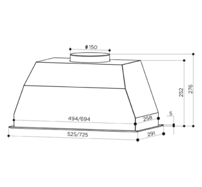 Faber Витяжка кухонна Faber BI 52 SS 2LS (305.0588.062)