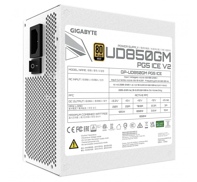 GIGABYTE Блок живлення Gigabyte GP-UD850GM PG5 V2 ICE 850W