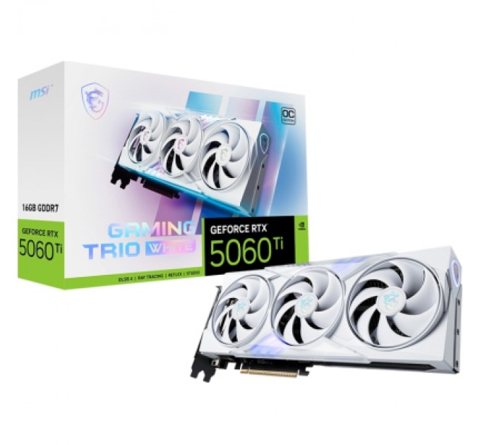 MSI Відеокарта MSI GeForce RTX5060Ti 16Gb GAMING TRIO OC WHITE (RTX 5060 Ti 16G GAMING TRIO OC WHITE)