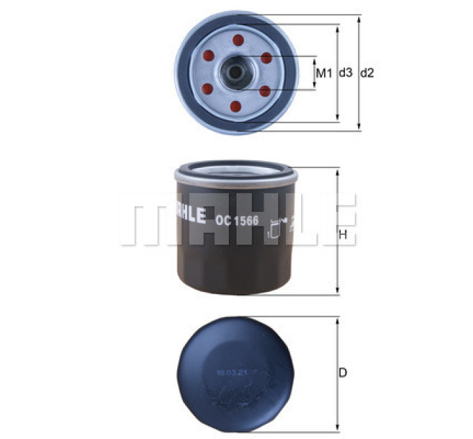 Mahle Фільтр масляний Mahle OC1566