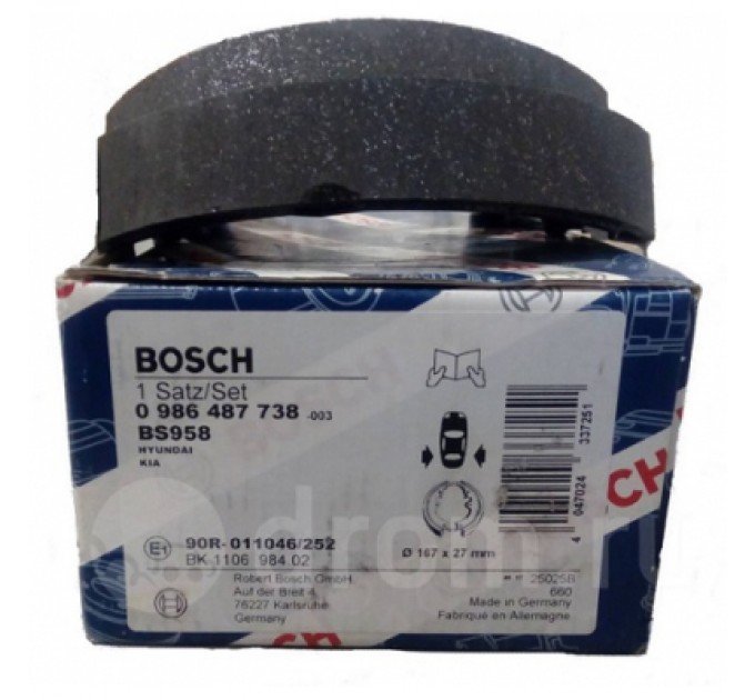Bosch Гальмівні колодки Bosch 0 986 487 738