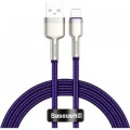 Baseus Дата кабель USB 2.0 AM to Lightning 2.0m 2.4A metal purple Baseus (CALJK-B05)