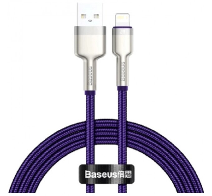 Baseus Дата кабель USB 2.0 AM to Lightning 2.0m 2.4A metal purple Baseus (CALJK-B05)