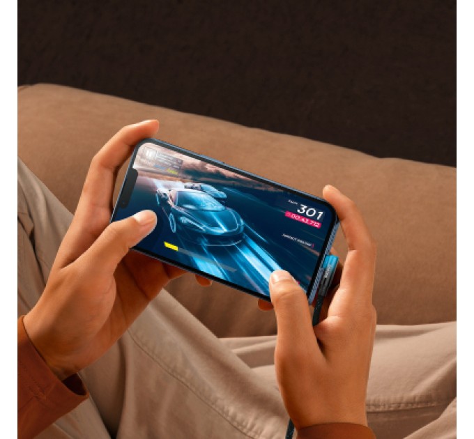 Baseus Дата кабель USB-C to Lightning 1.0m 20W 90° corner black/blue Baseus (CAVP000221)