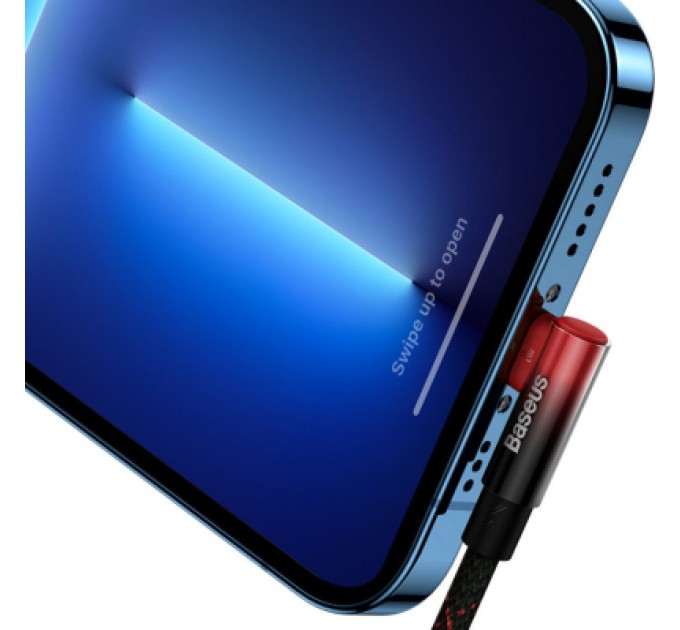 Baseus Дата кабель USB-C to Lightning 1.0m 20W 90° corner black/red Baseus (CAVP000220)