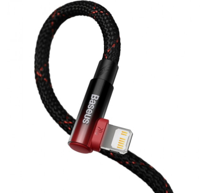 Baseus Дата кабель USB-C to Lightning 1.0m 20W 90° corner black/red Baseus (CAVP000220)