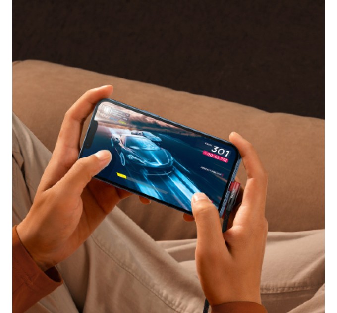 Baseus Дата кабель USB-C to Lightning 1.0m 20W 90° corner black/red Baseus (CAVP000220)