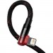 Baseus Дата кабель USB 2.0 AM to Lightning 1.0m 2.4A 90° corner black/red Baseus (CAVP000020)