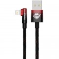Baseus Дата кабель USB 2.0 AM to Lightning 1.0m 2.4A 90° corner black/red Baseus (CAVP000020)