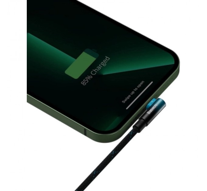 Baseus Дата кабель USB 2.0 AM to Lightning 2.0m 2.4A 90° corner black/blue Baseus (CAVP000121)