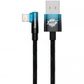 Baseus Дата кабель USB 2.0 AM to Lightning 2.0m 2.4A 90° corner black/blue Baseus (CAVP000121)