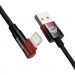 Baseus Дата кабель USB 2.0 AM to Lightning 2.0m 2.4A 90° corner black/red Baseus (CAVP000120)
