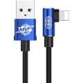 Baseus Дата кабель USB 2.0 AM to Lightning 2.0m 1.5A 90° corner blue Baseus (CALMVP-A03)