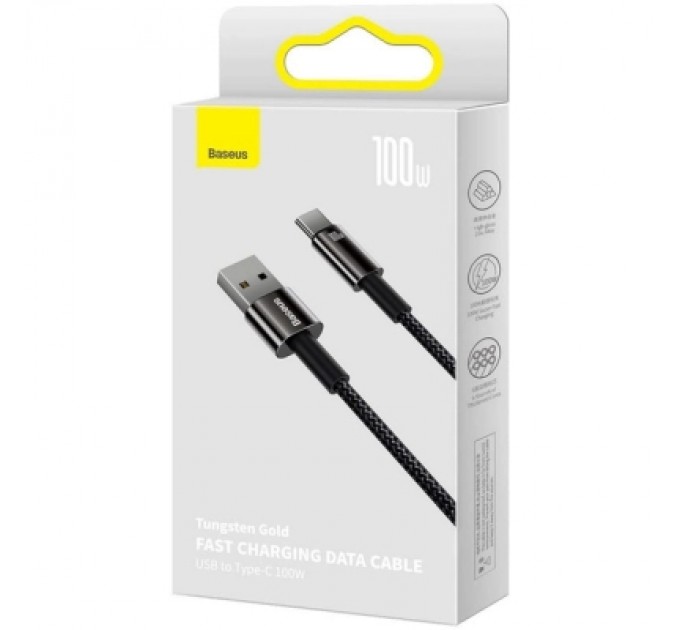 Baseus Дата кабель USB 2.0 AM to USB-C 1.0m 100W black Baseus (CAWJ000001)
