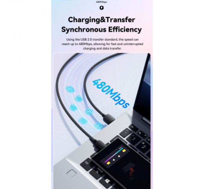 Essager Дата кабель USB 2.0 AM to USB-C 2.0m 100W black Essager (EXC7A-WLA01-P)