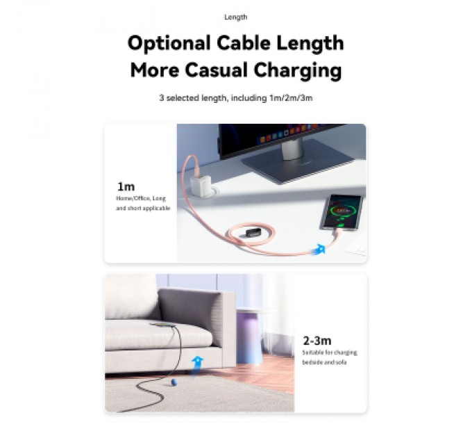 Essager Дата кабель USB 2.0 AM to USB-C 3.0m 100W black Essager (EXC7A-WLC01-P)