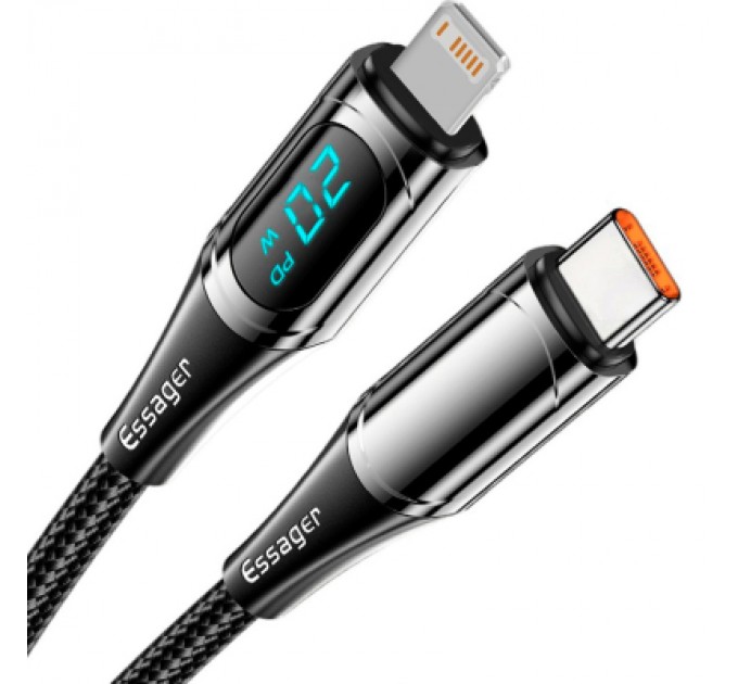 Essager Дата кабель USB-C to Lightning 1.0m 20W Digital Display black Essager (EXCTL-YD01)