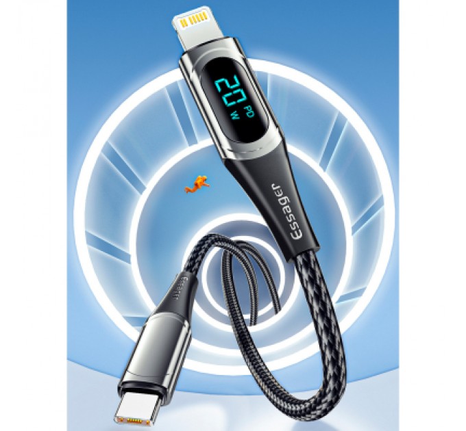 Essager Дата кабель USB-C to Lightning 1.0m 20W Digital Display black Essager (EXCTL-YD01)