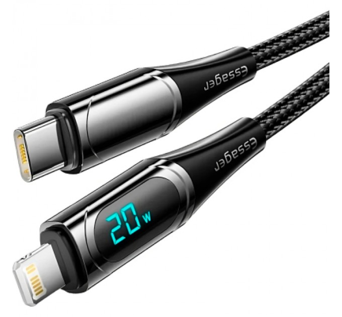Essager Дата кабель USB-C to Lightning 2.0m 20W Digital Display black Essager (EXCTL-YDA01)