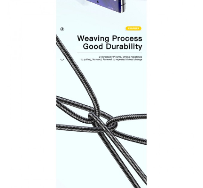 Essager Дата кабель USB 2.0 AM to USB-C 1.0m 100W blue Essager (EXCWT7A-CG03-P)