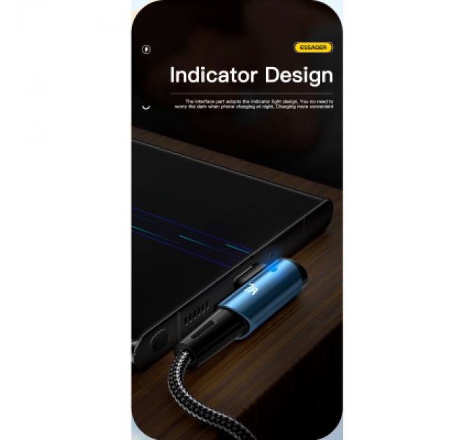 Essager Дата кабель USB 2.0 AM to USB-C 2.0m 100W blue Essager (EXCWT7A-CGA03-P)
