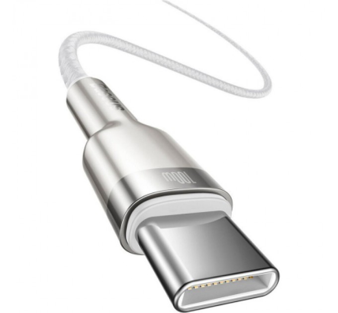 Baseus Дата кабель USB-C to USB-C 1.0m 100W metal white Baseus (CATJK-C02)