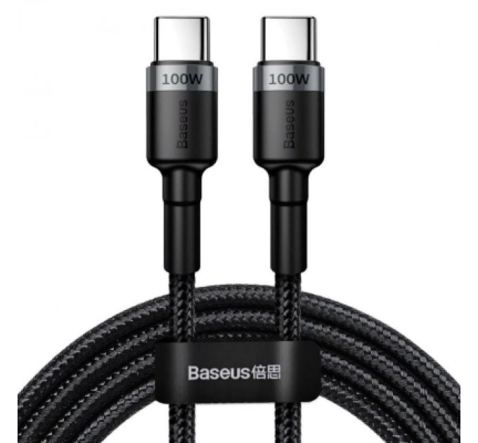 Baseus Дата кабель USB-C to USB-C 2.0m 100W 5A black-grey Baseus (CATKLF-ALG1)
