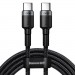 Baseus Дата кабель USB-C to USB-C 2.0m 100W 5A black-grey Baseus (CATKLF-ALG1)