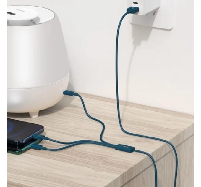 Baseus Дата кабель USB 2.0 AM to Lightning + Micro 5P + Type-C 1.5m 3.5A blue Baseus (CAMLTYS-03)