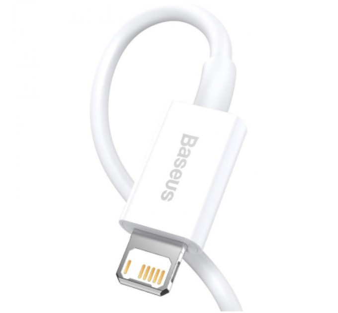 Baseus Дата кабель USB 2.0 AM to Lightning 1.0m 2.4A white Baseus (CALYS-A02)
