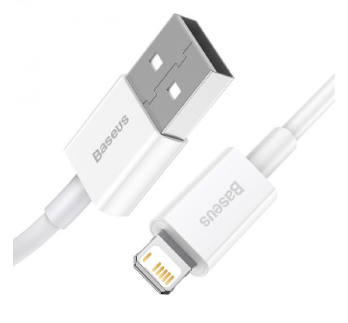 Baseus Дата кабель USB 2.0 AM to Lightning 1.0m 2.4A white Baseus (CALYS-A02)