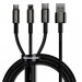 Baseus Дата кабель USB 2.0 AM to Lightning + Micro 5P + Type-C 1.5m 3.5A black Baseus (CAMLTWJ-01)