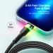 Essager Дата кабель USB 2.0 AM to Lightning 2.0m 2.4A LED black Essager (EXCL-XCDA01)